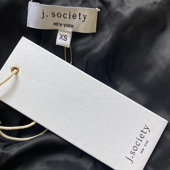 J. Society Sherpa Trim Bomber Jacket NWT Quilted Puffer Black Cream - Picture 8 of 13